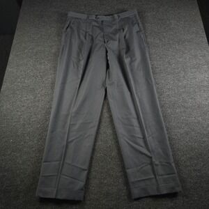 Vtg Armani Collezioni Gray Wool Pants Pleated Cuffed Dress Mens 38R (Fits 36x31)
